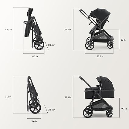 Lightweight Baby Stroller Foldable Infant Stroller with Reclining Seat One-Hand Fold Shock Absorption Travel Pushchair for Newborns and Toddlers