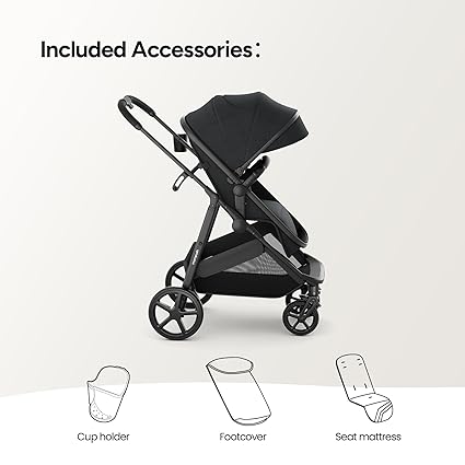 Lightweight Baby Stroller Foldable Infant Stroller with Reclining Seat One-Hand Fold Shock Absorption Travel Pushchair for Newborns and Toddlers