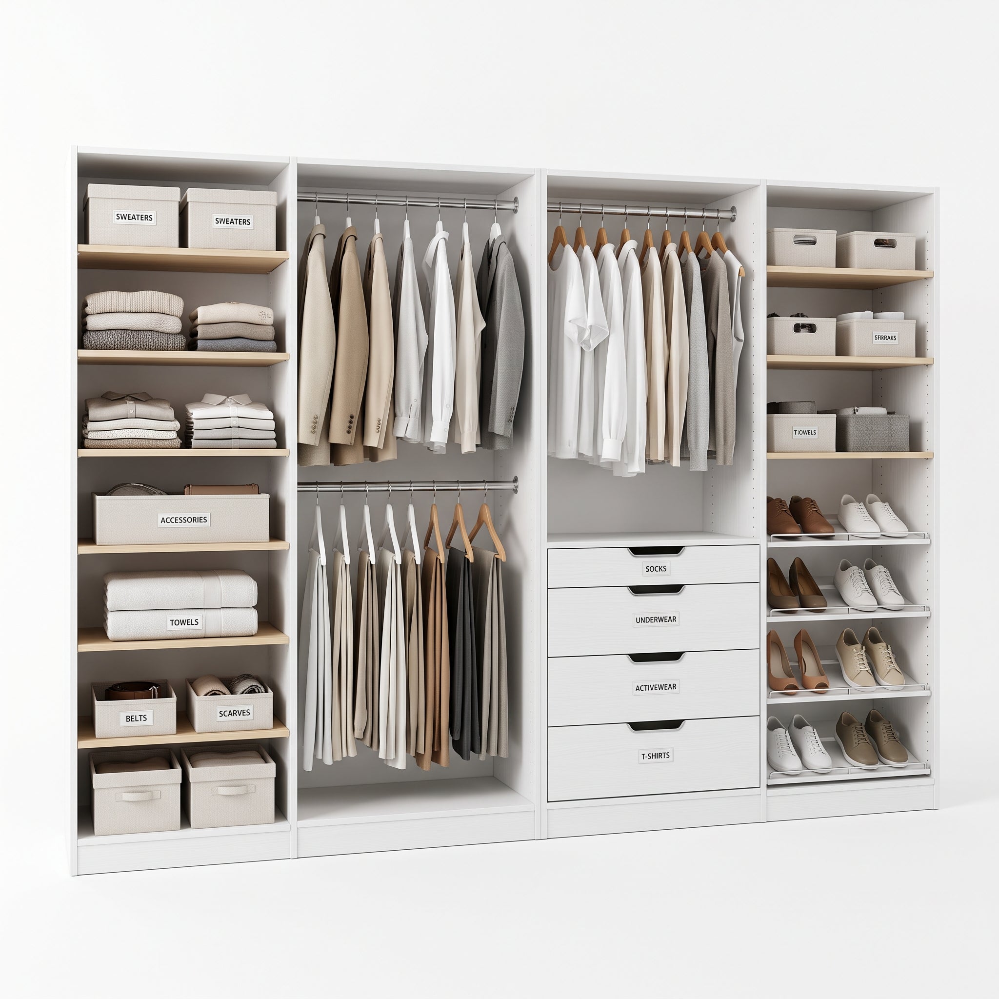 Modular Closet Organizer System – Adjustable Storage Solution for Walk-In Closets and Home Organization