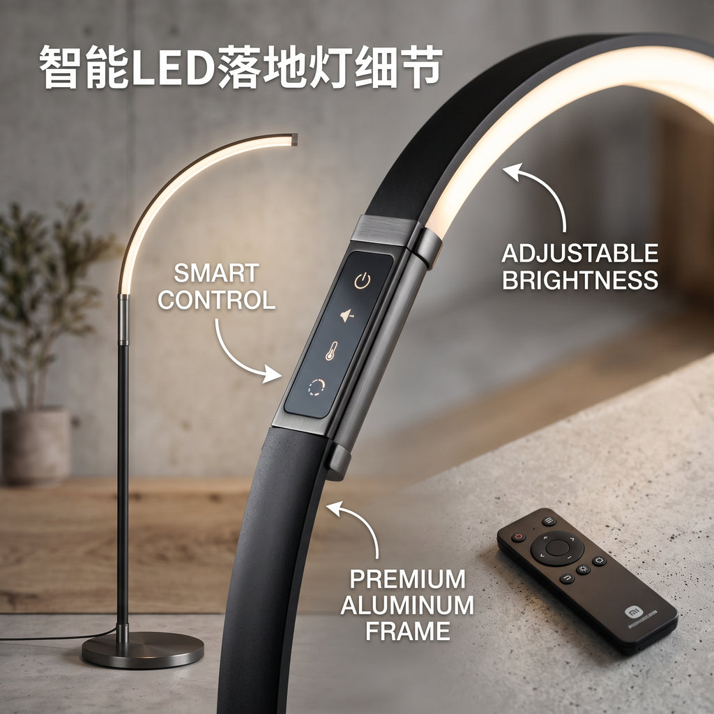 Modern Smart LED Floor Lamp – Adjustable Ambient Lighting for Living Room, Bedroom and Home Office